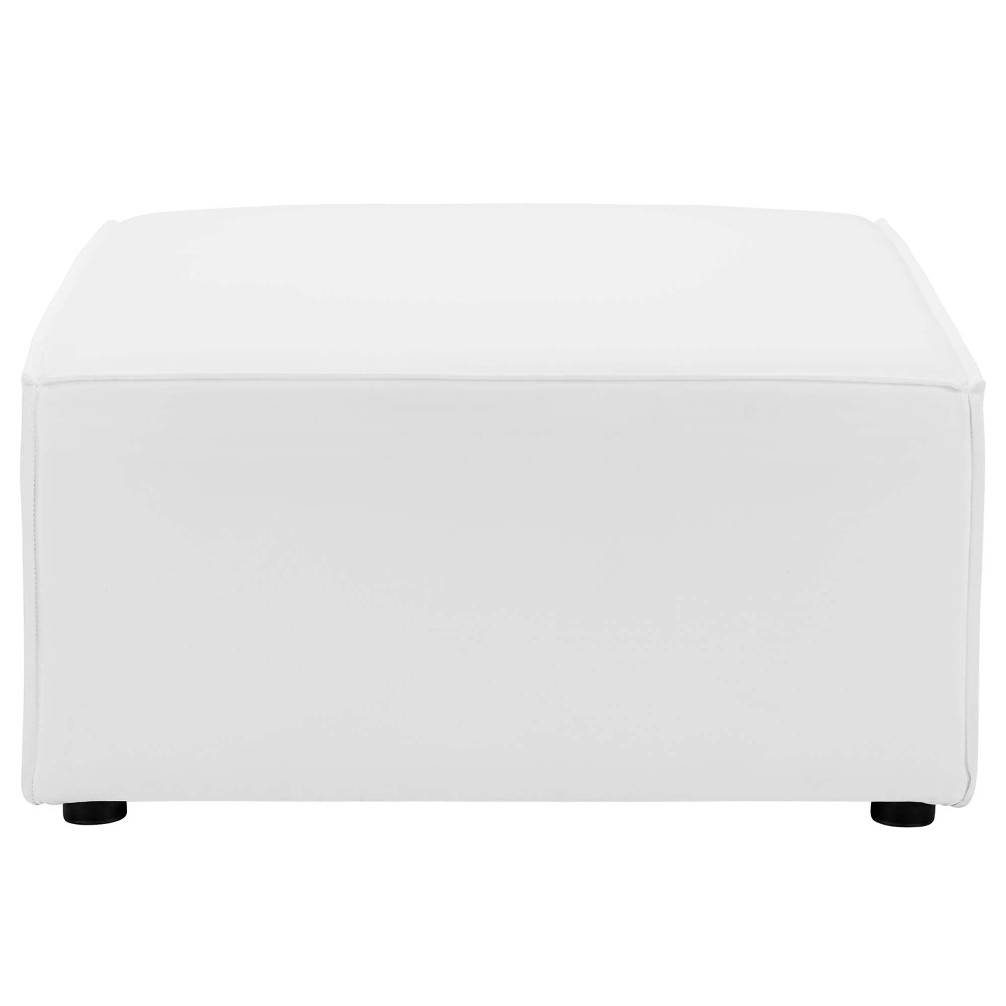 Saybrook 6-Piece Outdoor Patio Upholstered Sectional Sofa - White (2 Armless Chairs, 2 Corner Chairs, 2 Ottomans)