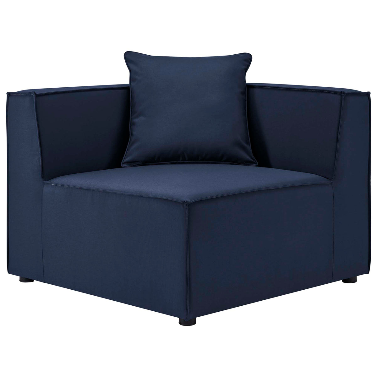 Saybrook 5-Piece Outdoor Patio Upholstered Sectional Sofa - Navy (2 Armless Chairs, 3 Corner Chairs)