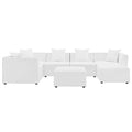Saybrook 7-Piece Outdoor Patio Upholstered Sectional Sofa - White