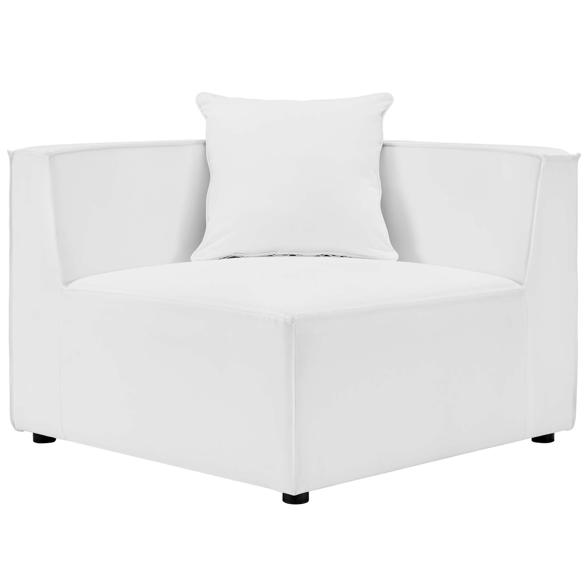 Saybrook 7-Piece Outdoor Patio Upholstered Sectional Sofa - White