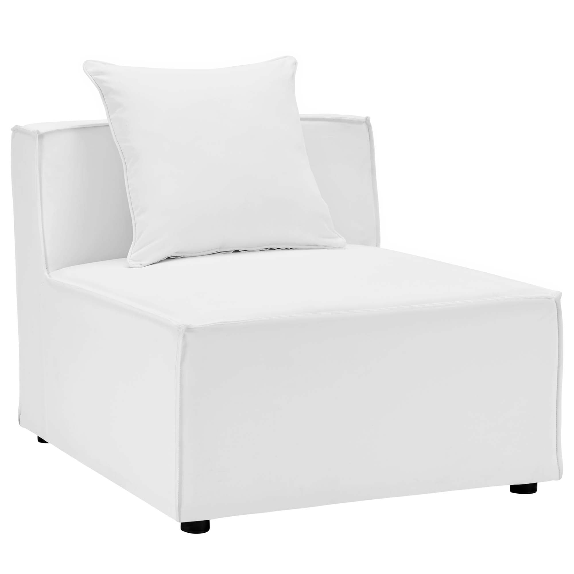 Saybrook 7-Piece Outdoor Patio Upholstered Sectional Sofa - White