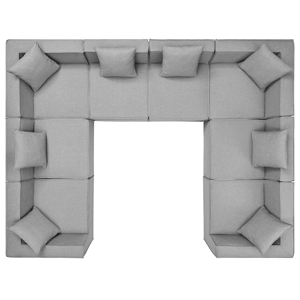 Saybrook 8-Piece Outdoor Patio Upholstered Sectional Sofa - Gray