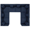 Saybrook 8-Piece Outdoor Patio Upholstered Sectional Sofa - Navy