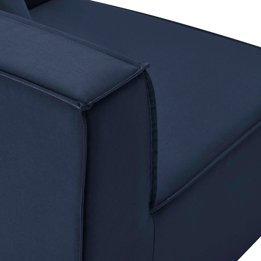 Saybrook 8-Piece Outdoor Patio Upholstered Sectional Sofa - Navy