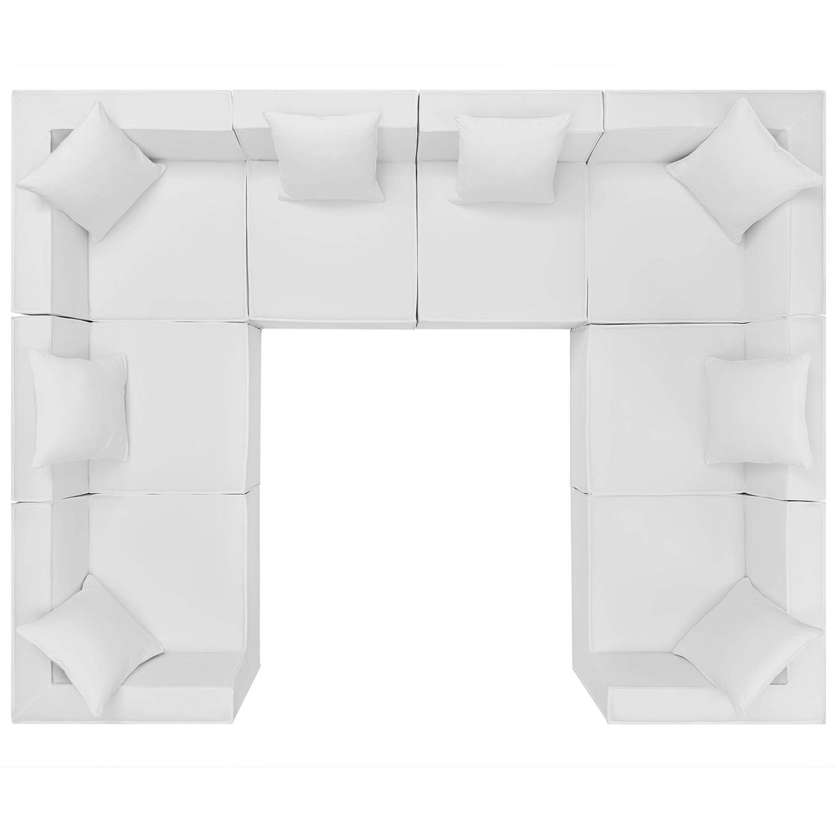 Saybrook 8-Piece Outdoor Patio Upholstered Sectional Sofa - White