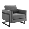 Posse Upholstered Fabric Accent Chair - Black Charcoal
