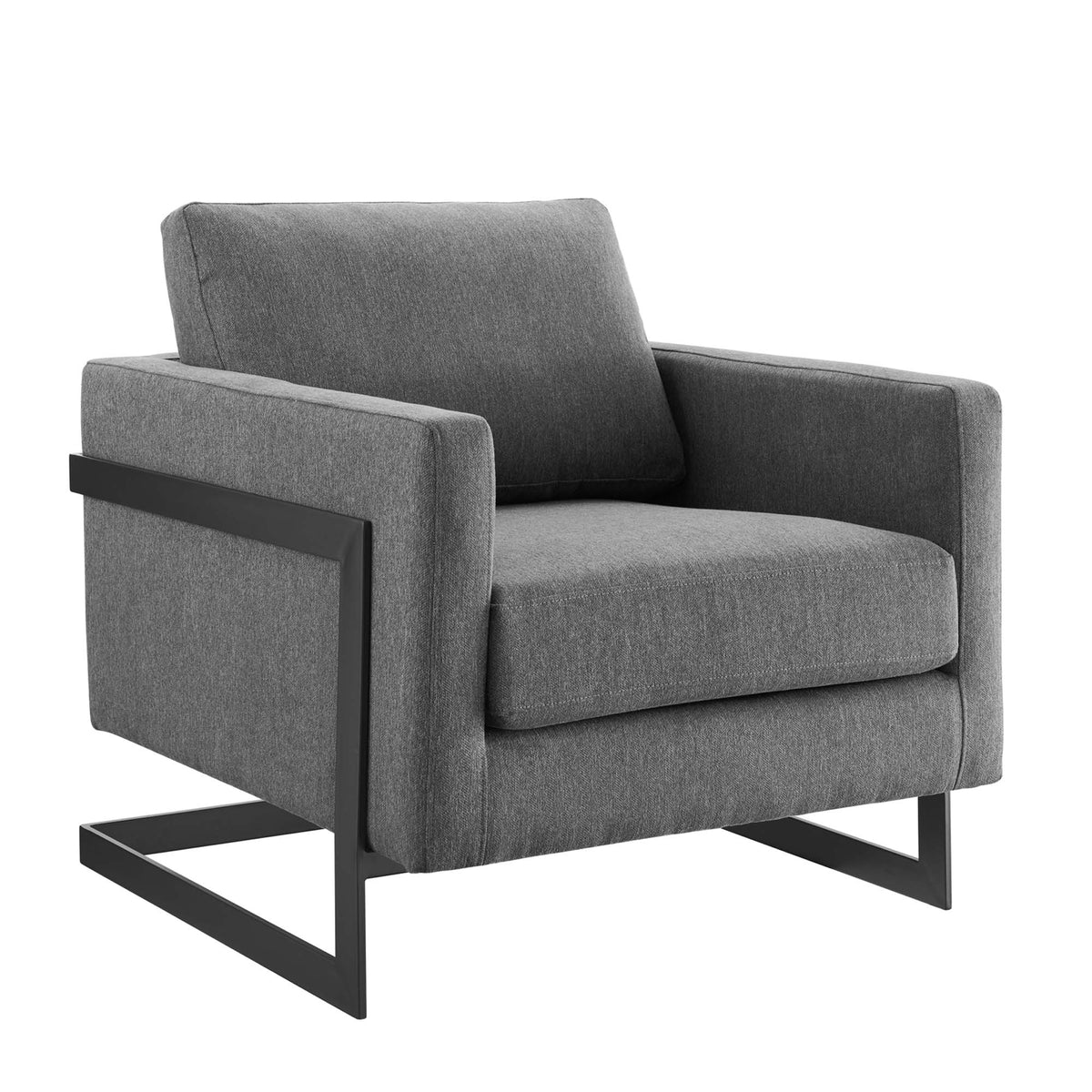 Posse Upholstered Fabric Accent Chair - Black Charcoal