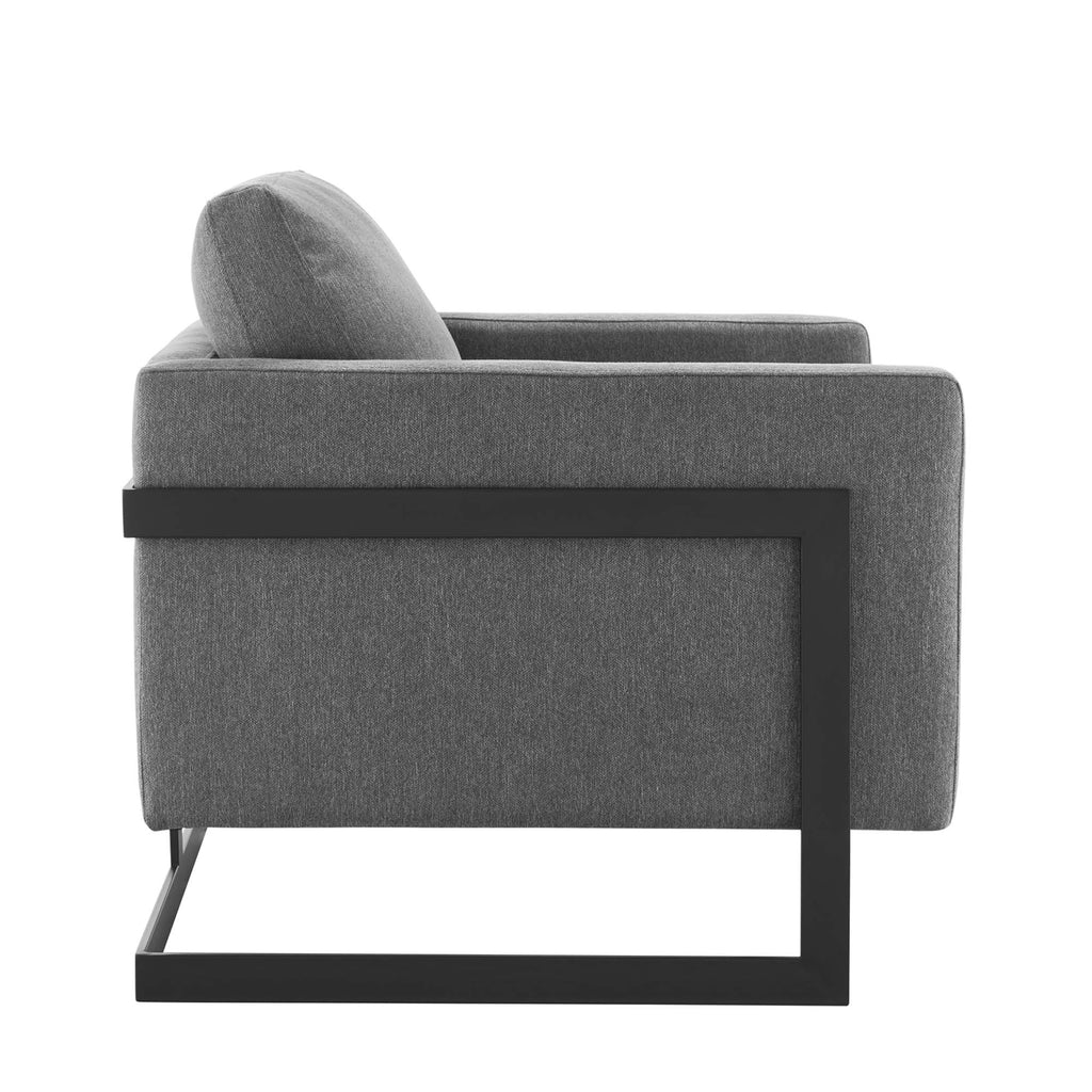 Posse Upholstered Fabric Accent Chair - Black Charcoal