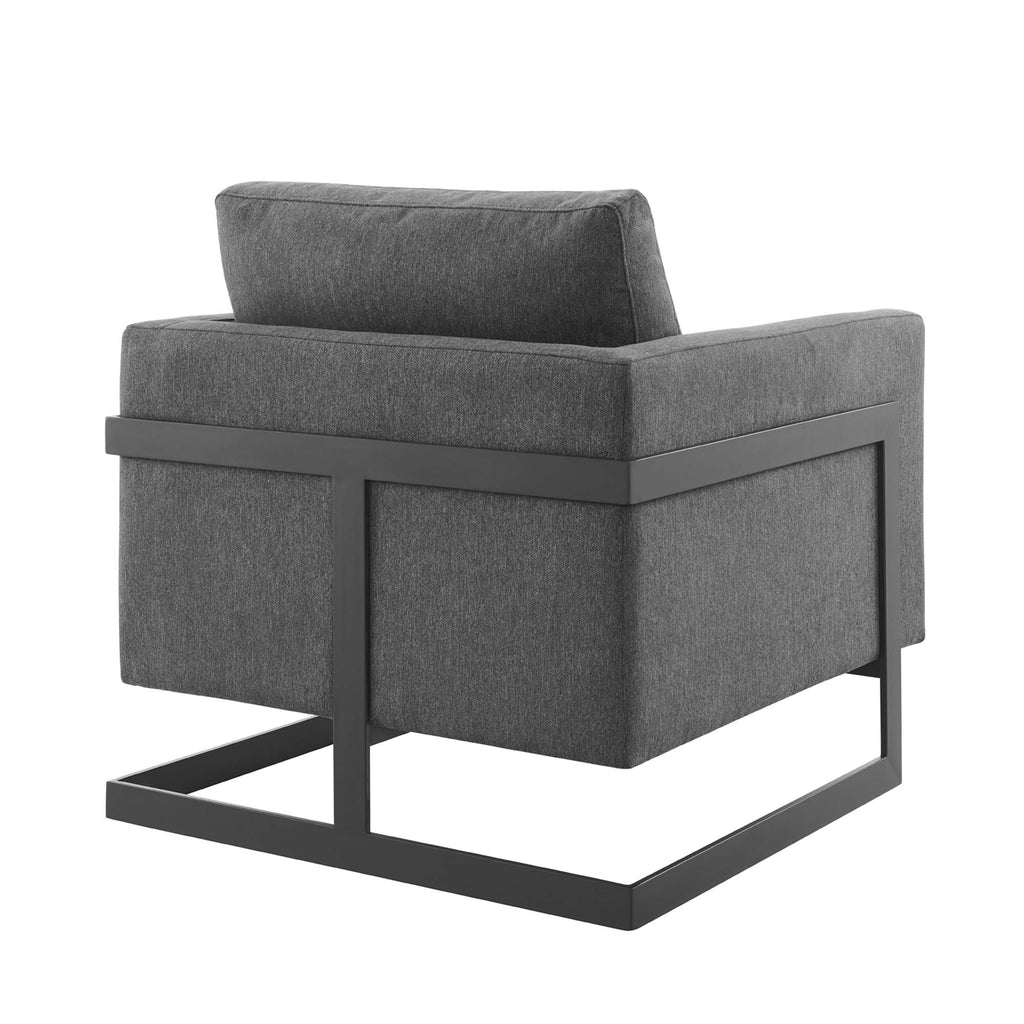 Posse Upholstered Fabric Accent Chair - Black Charcoal
