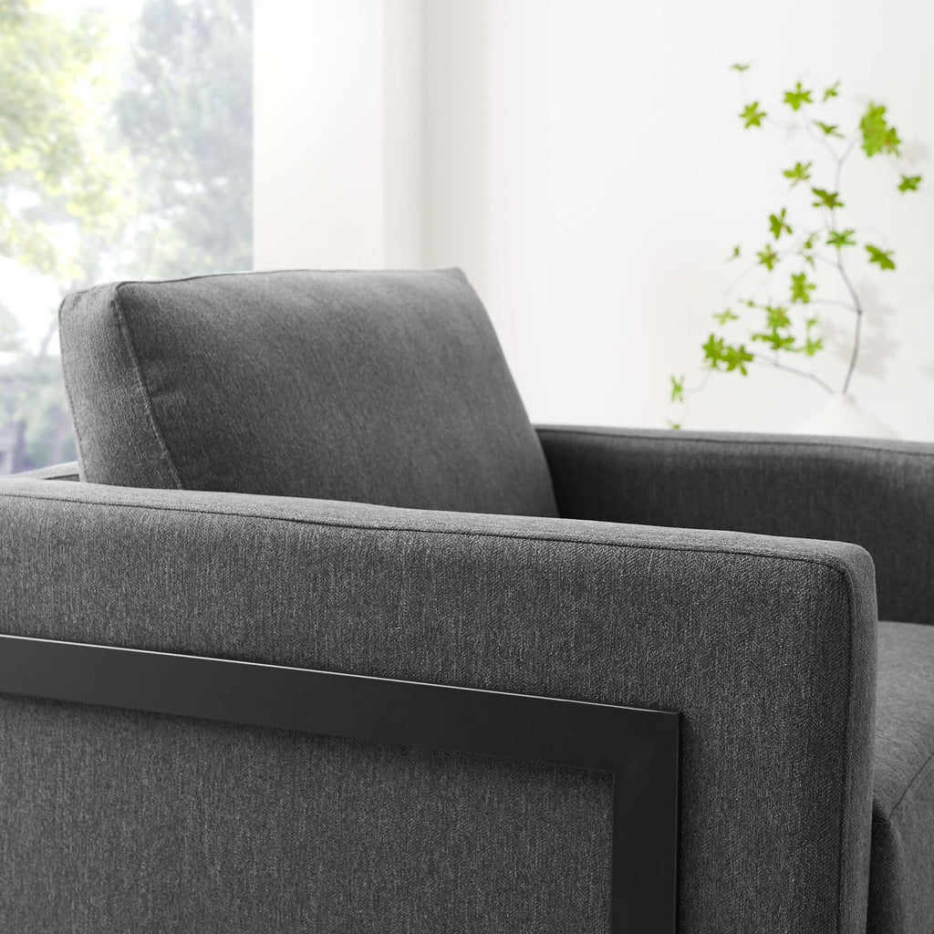 Posse Upholstered Fabric Accent Chair - Black Charcoal