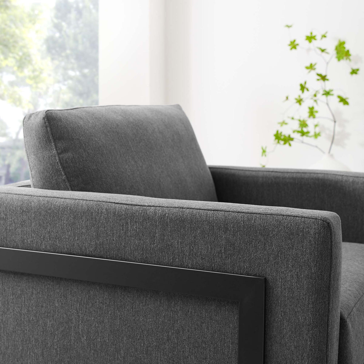 Posse Upholstered Fabric Accent Chair - Black Charcoal