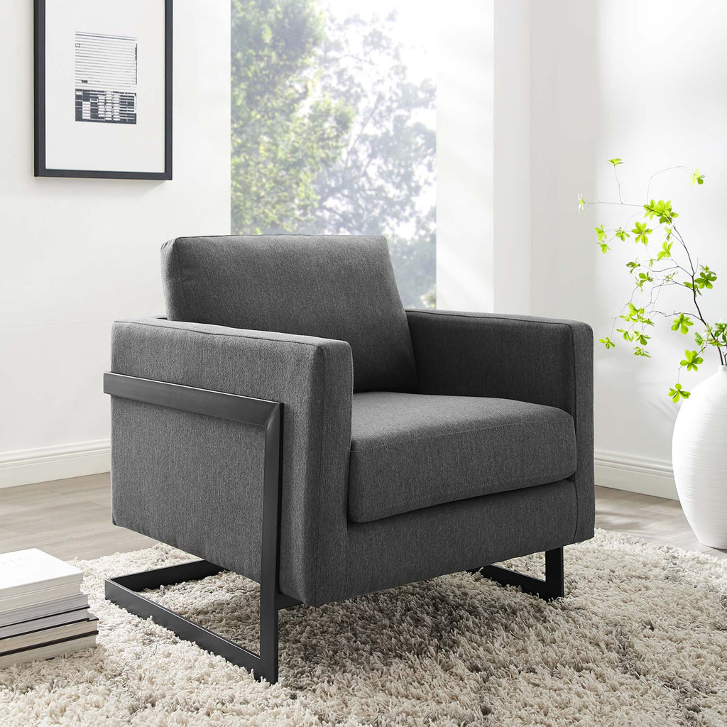 Posse Upholstered Fabric Accent Chair - Black Charcoal