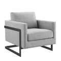 Posse Upholstered Fabric Accent Chair - Black Light Gray