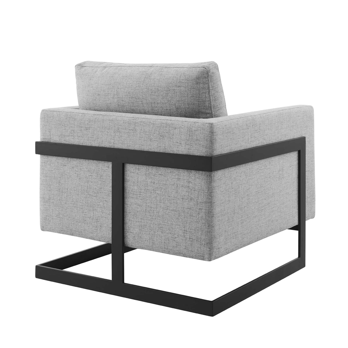 Posse Upholstered Fabric Accent Chair - Black Light Gray
