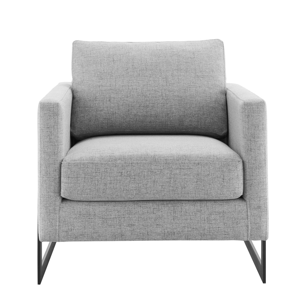 Posse Upholstered Fabric Accent Chair - Black Light Gray