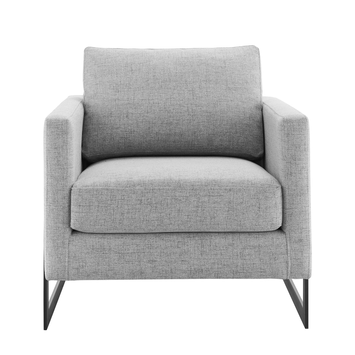 Posse Upholstered Fabric Accent Chair - Black Light Gray