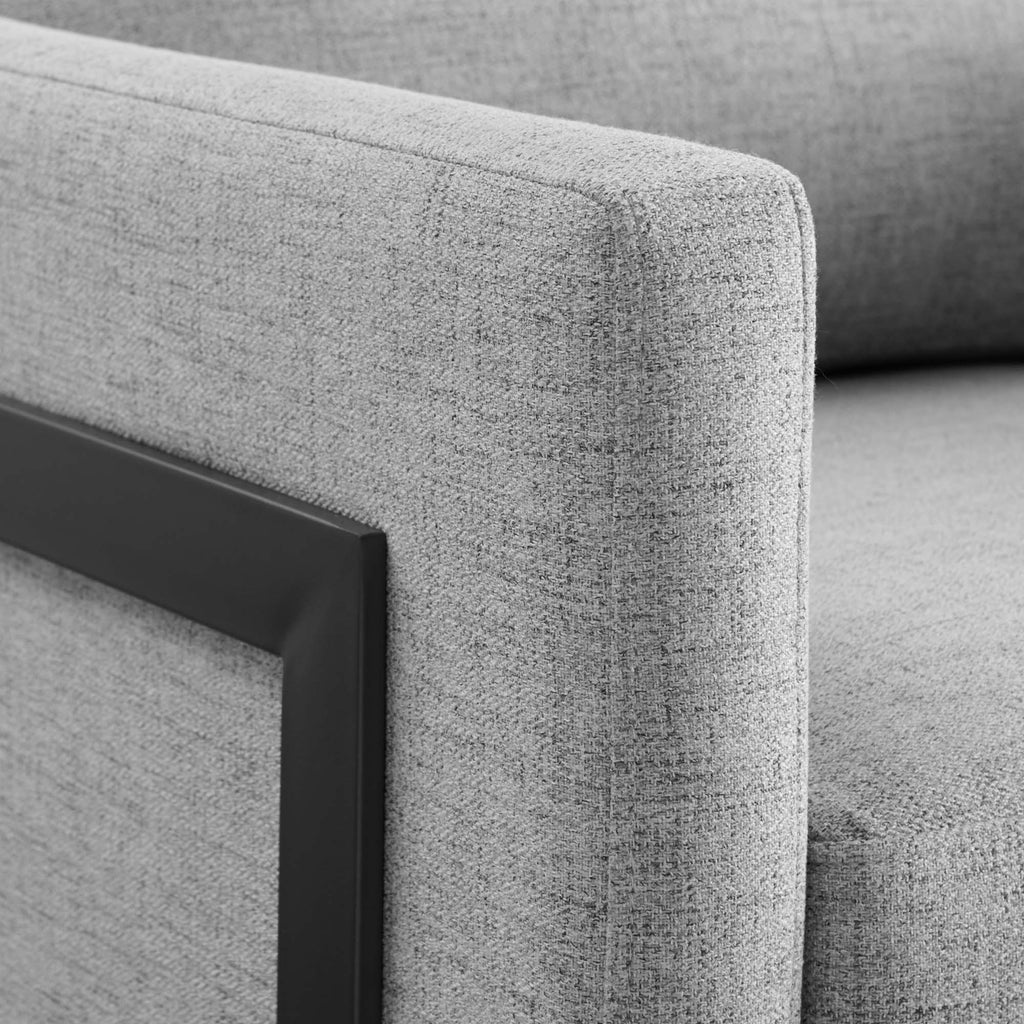 Posse Upholstered Fabric Accent Chair - Black Light Gray