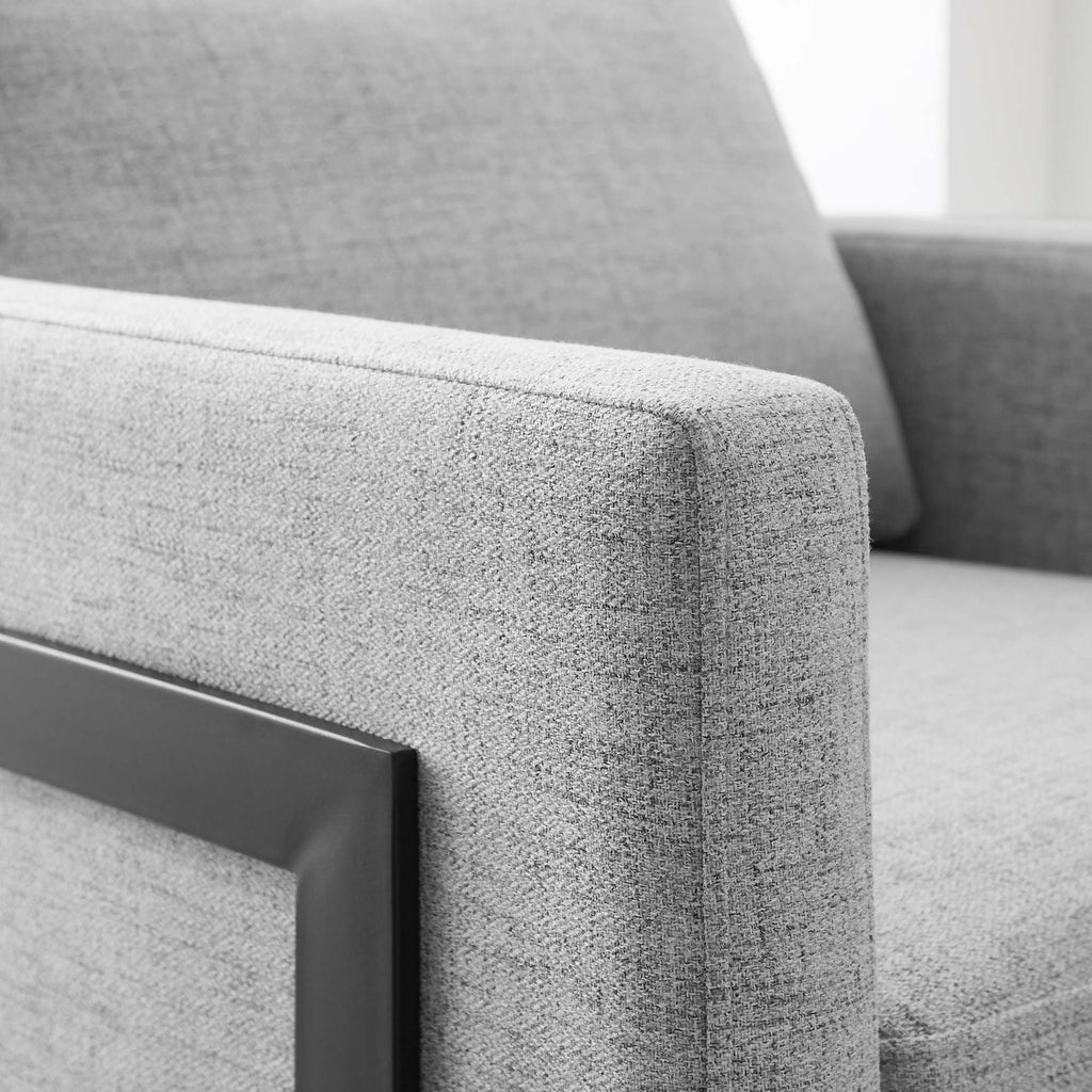 Posse Upholstered Fabric Accent Chair - Black Light Gray