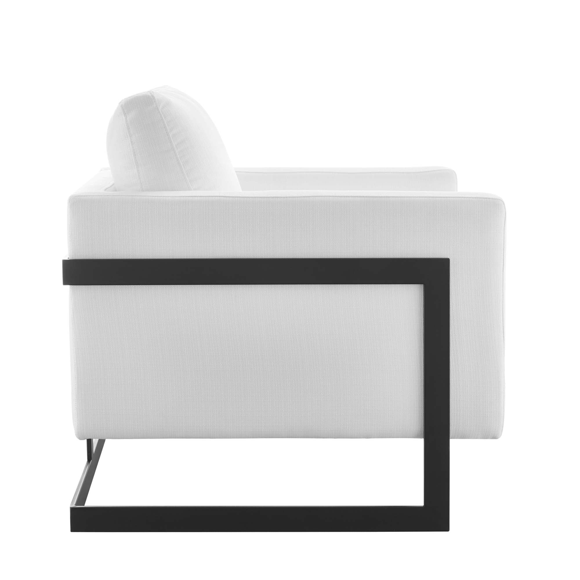 Posse Upholstered Fabric Accent Chair - Black White