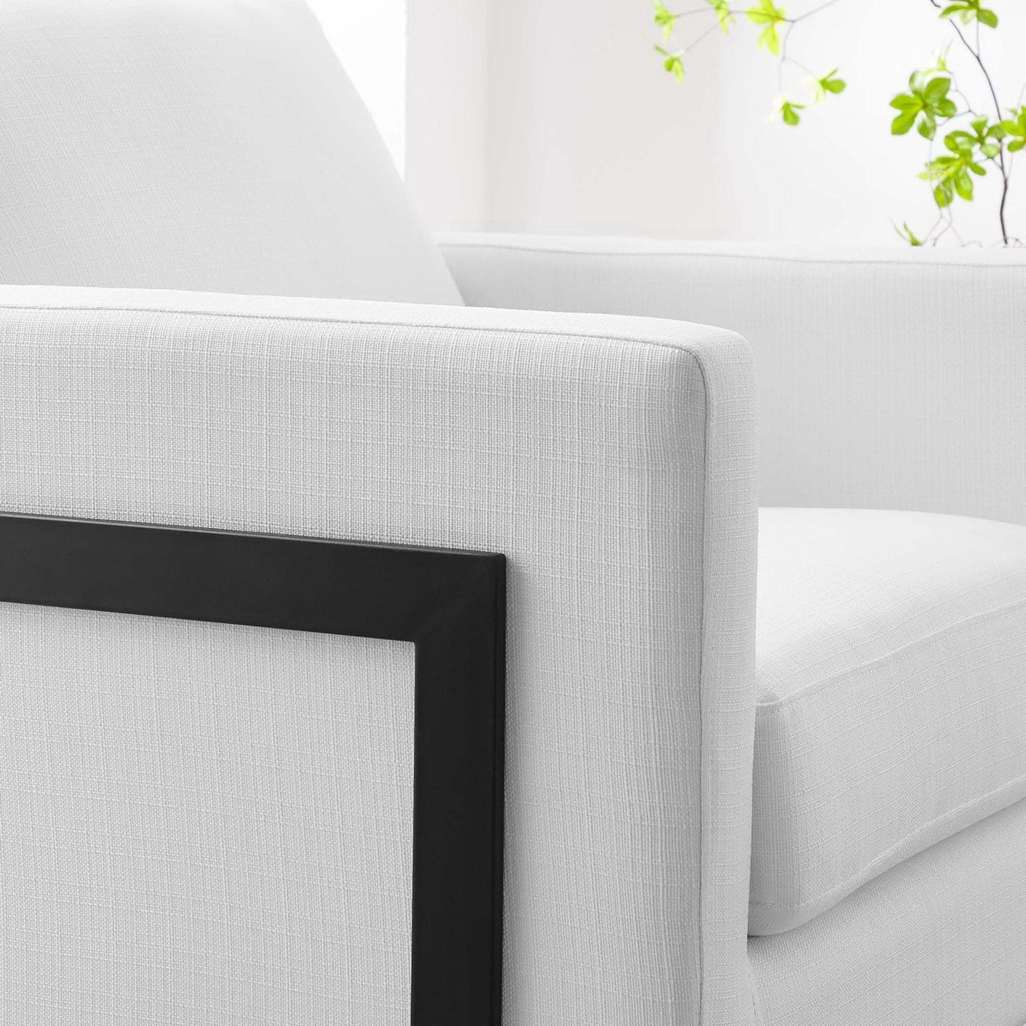 Posse Upholstered Fabric Accent Chair - Black White