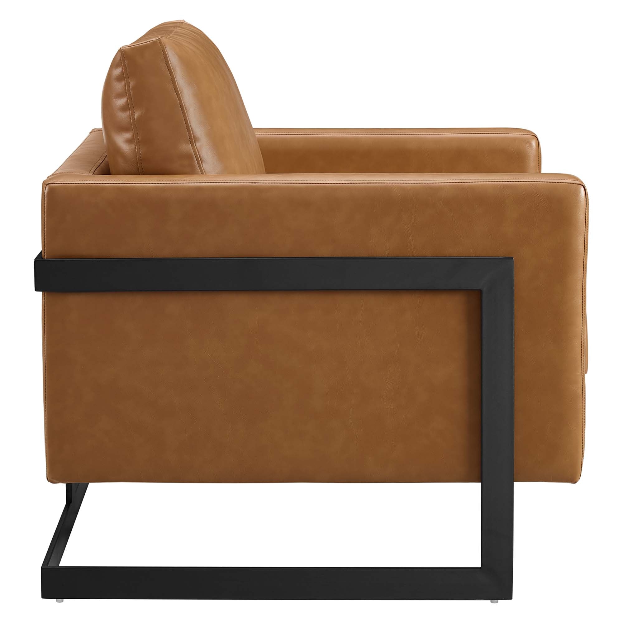 Posse Vegan Leather Accent Chair - Black Tan