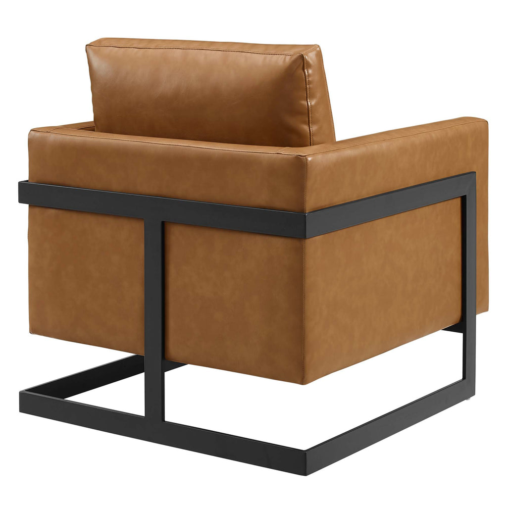 Posse Vegan Leather Accent Chair - Black Tan