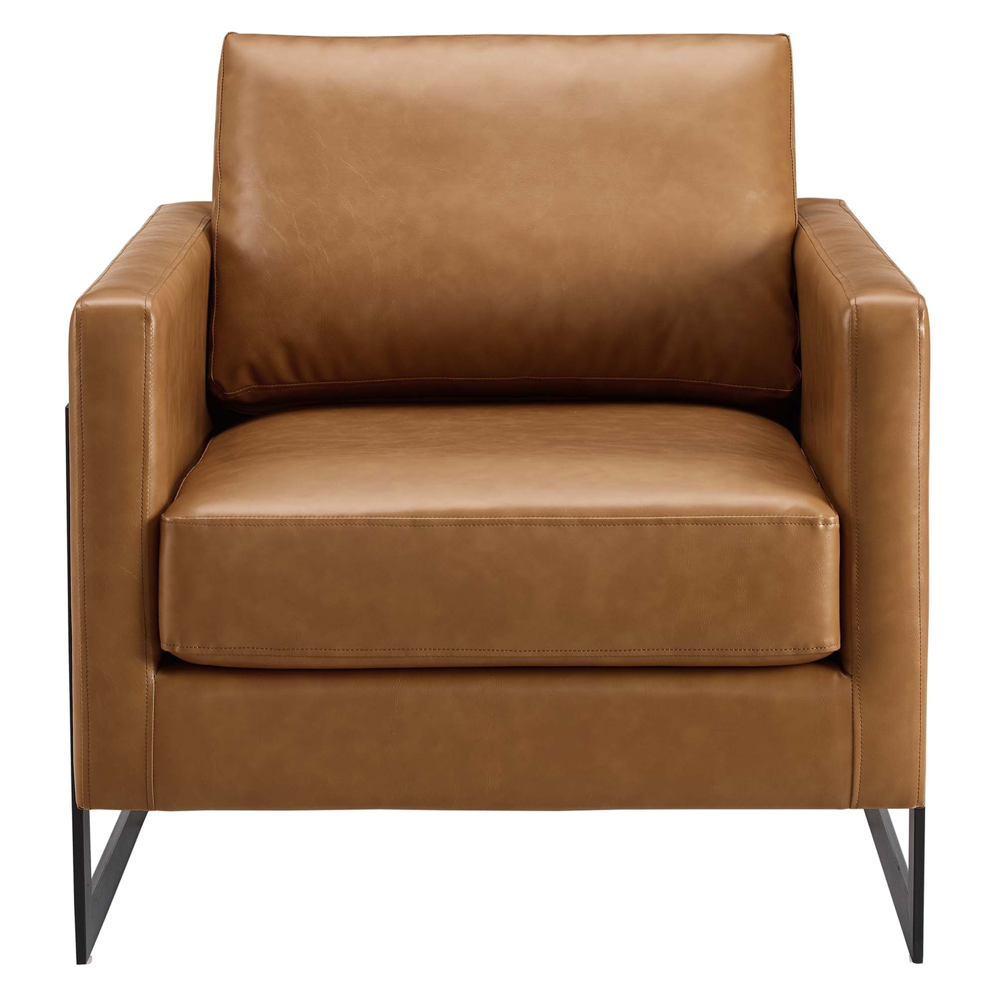 Posse Vegan Leather Accent Chair - Black Tan