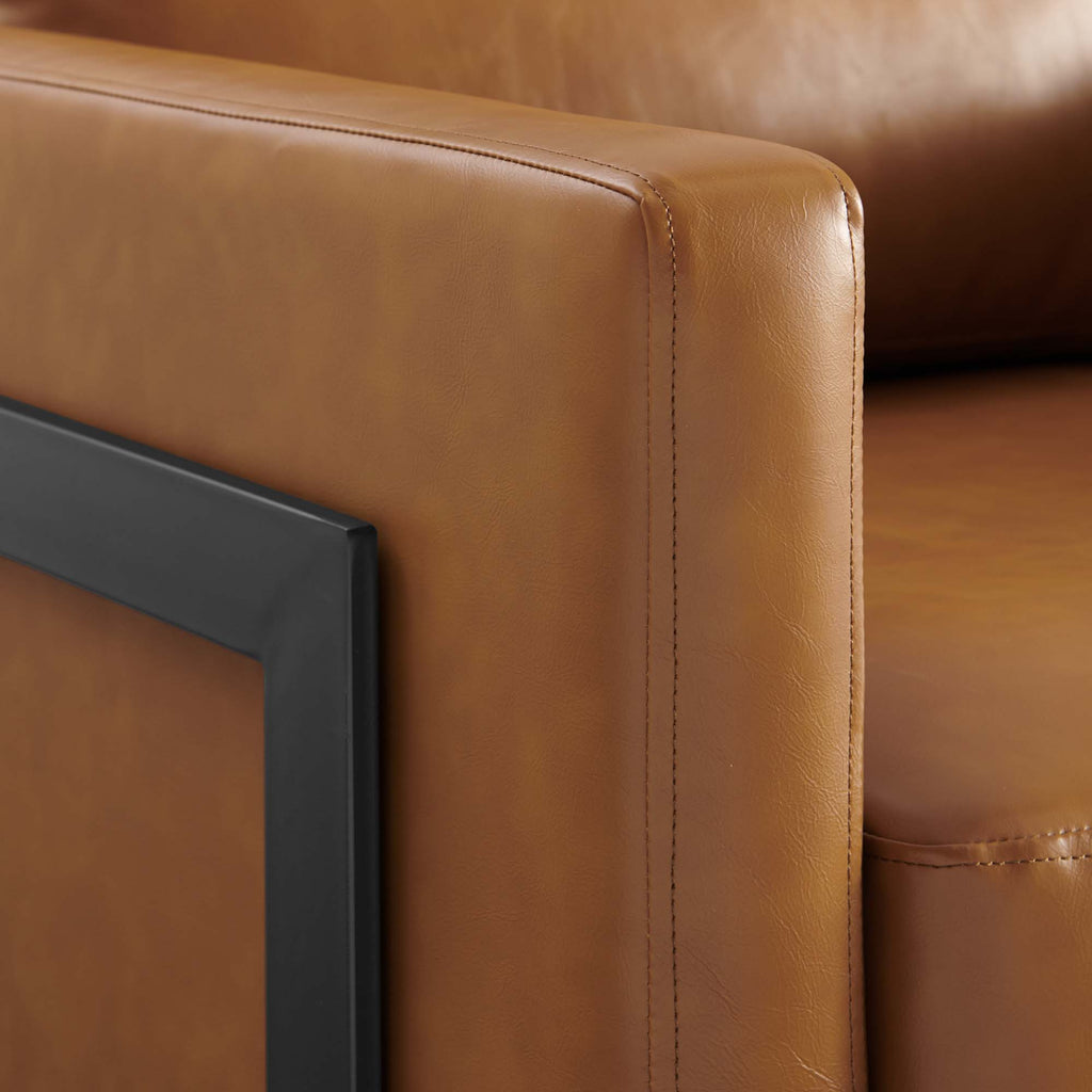 Posse Vegan Leather Accent Chair - Black Tan