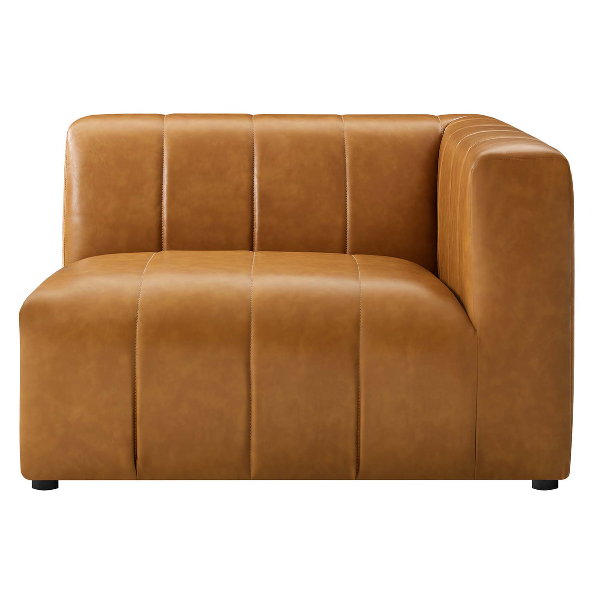 Bartlett Vegan Leather Right-Arm Chair - Tan