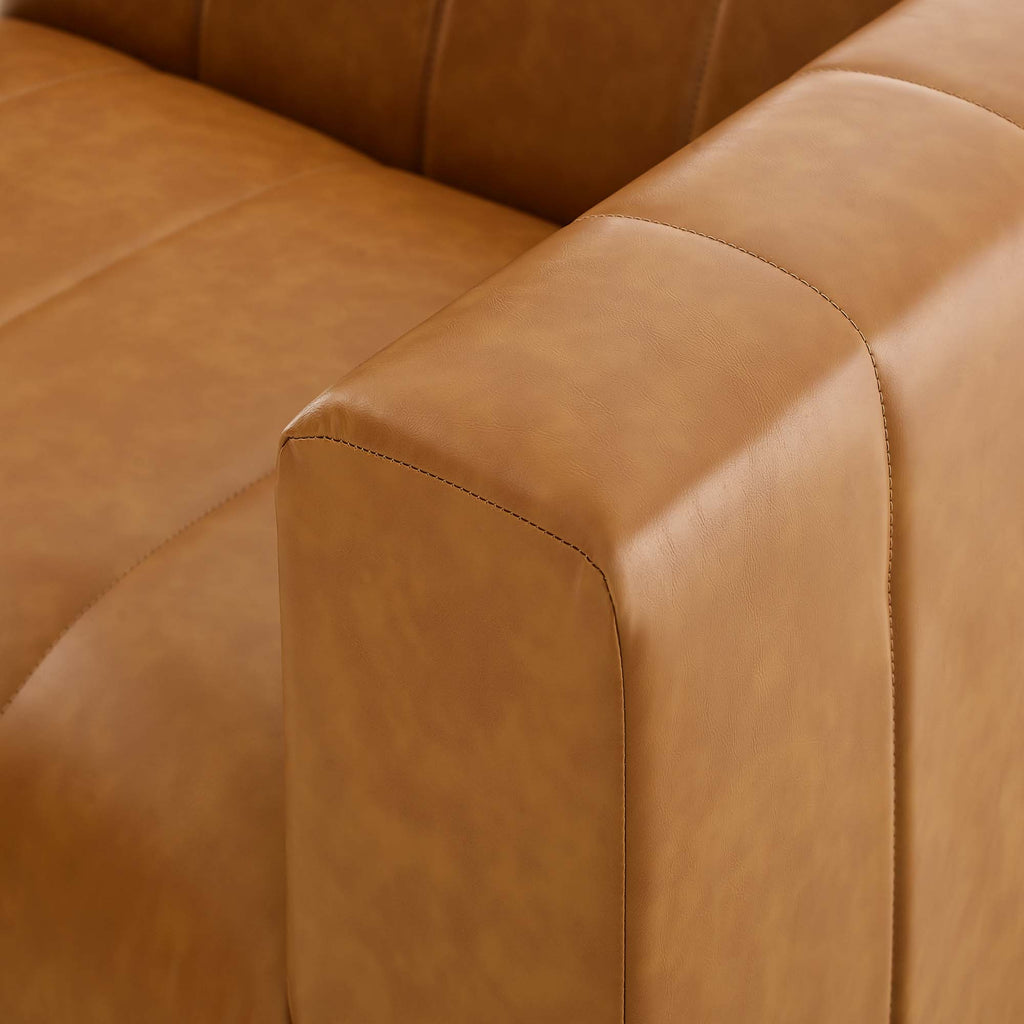 Bartlett Vegan Leather Right-Arm Chair - Tan
