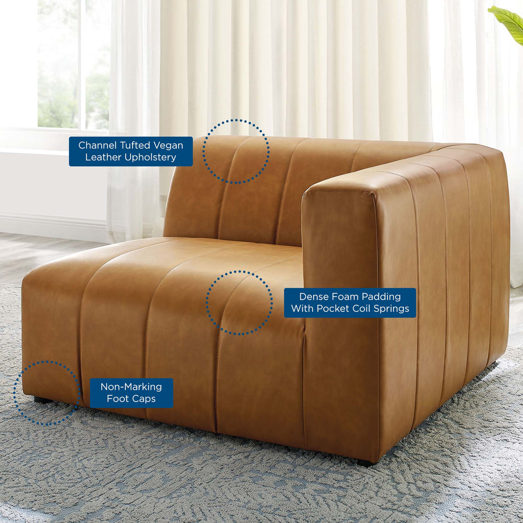 Bartlett Vegan Leather Right-Arm Chair - Tan