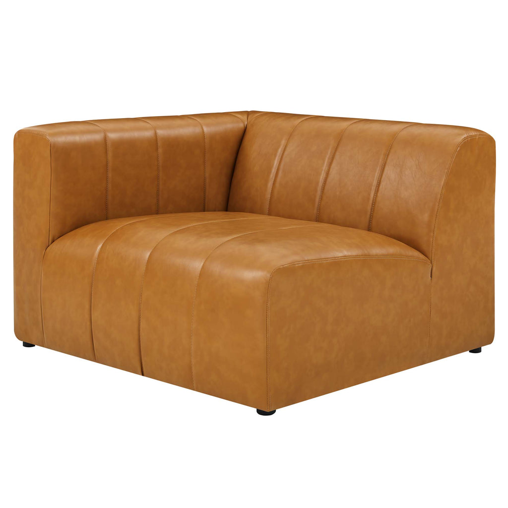 Bartlett Vegan Leather Left-Arm Chair - Tan