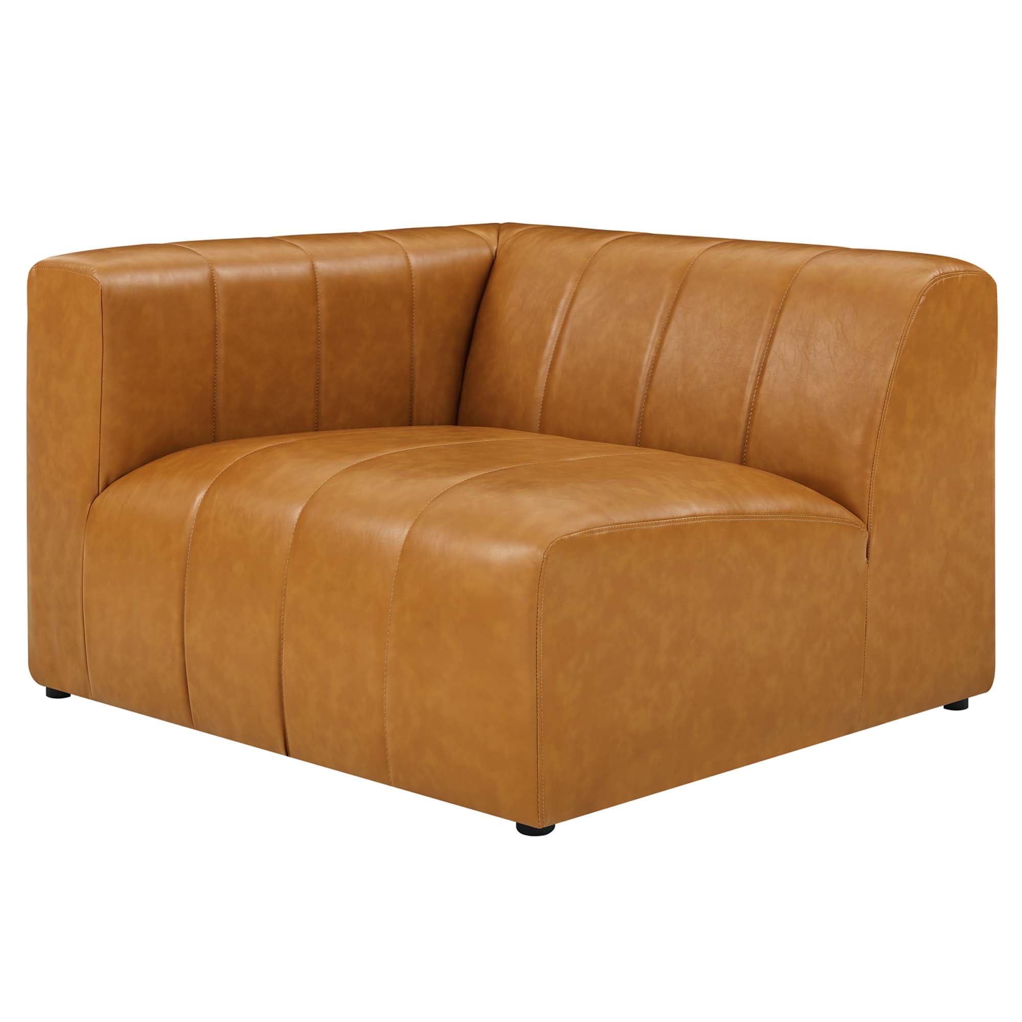 Bartlett Vegan Leather Left-Arm Chair - Tan