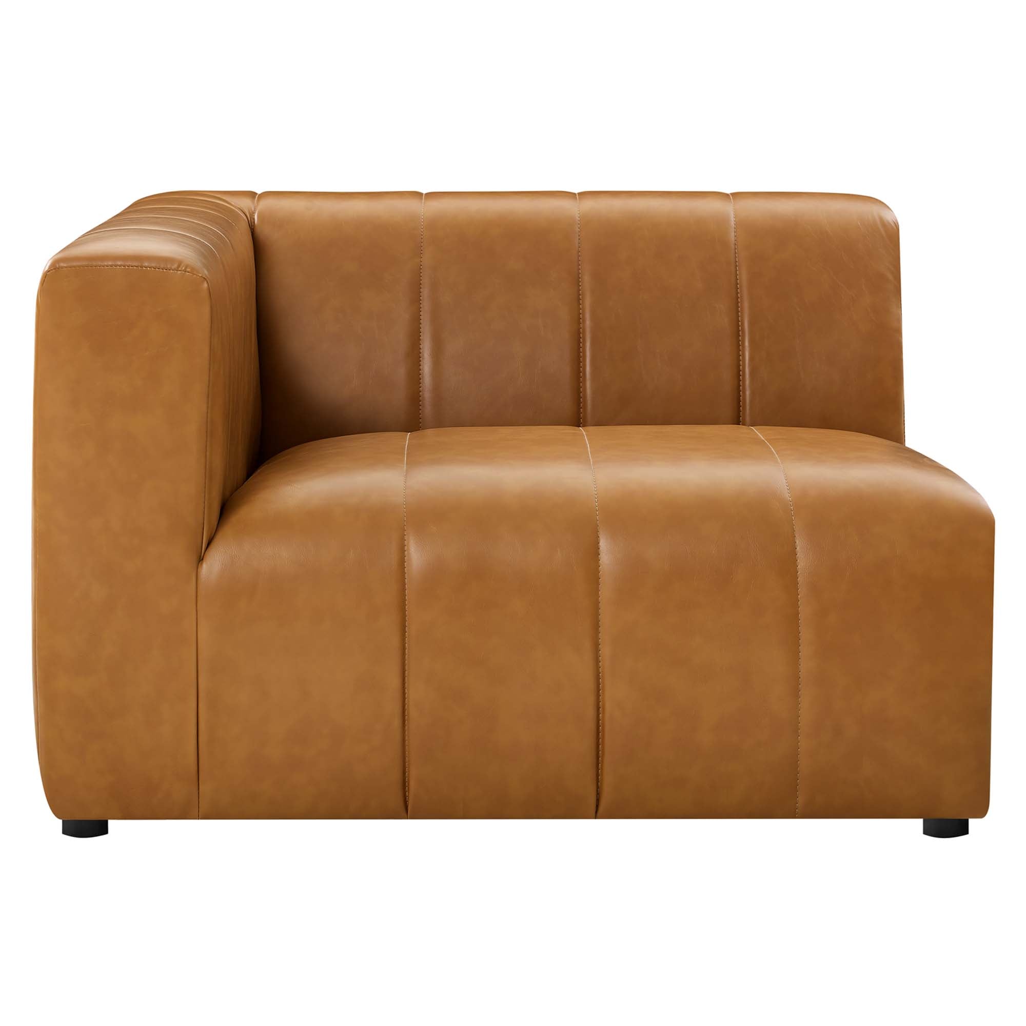 Bartlett Vegan Leather Left-Arm Chair - Tan