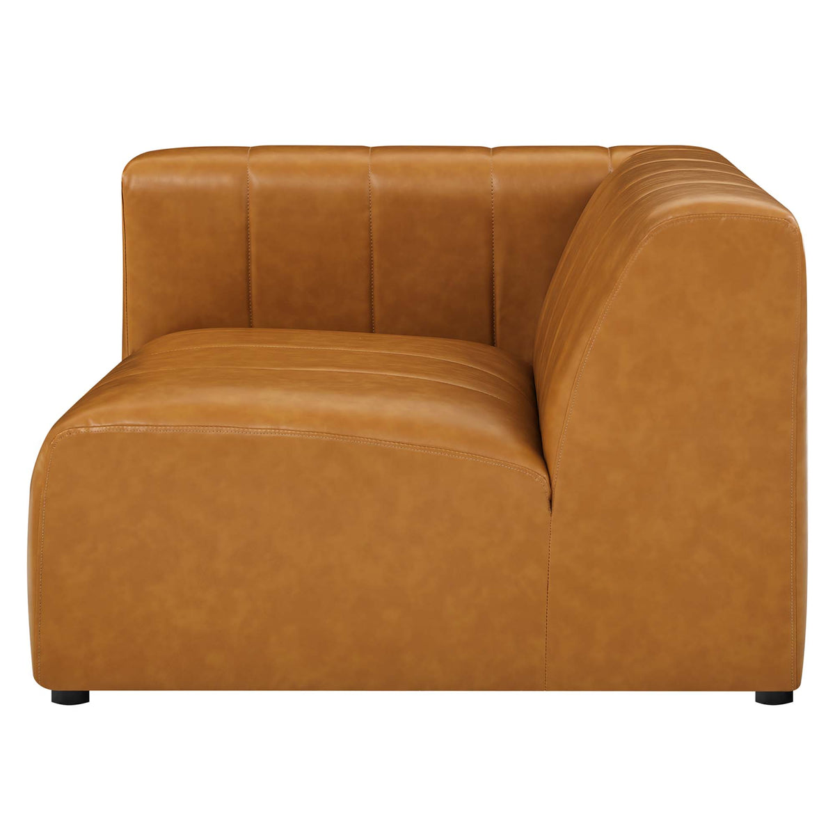 Bartlett Vegan Leather Left-Arm Chair - Tan