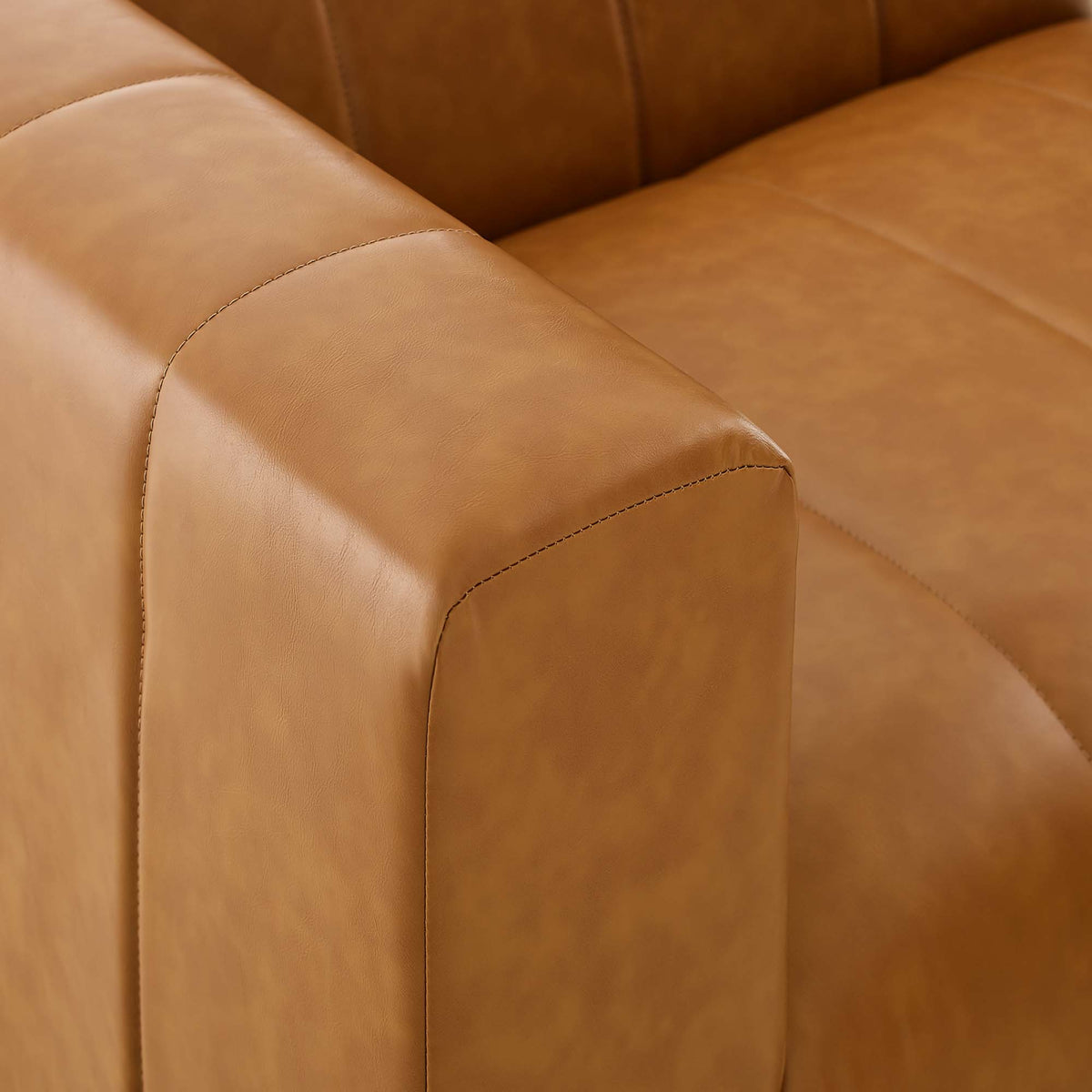 Bartlett Vegan Leather Left-Arm Chair - Tan