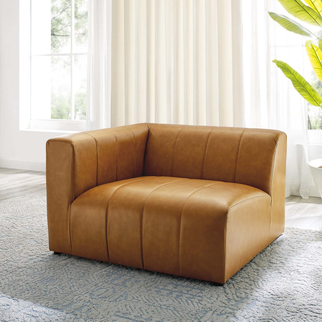Bartlett Vegan Leather Left-Arm Chair - Tan