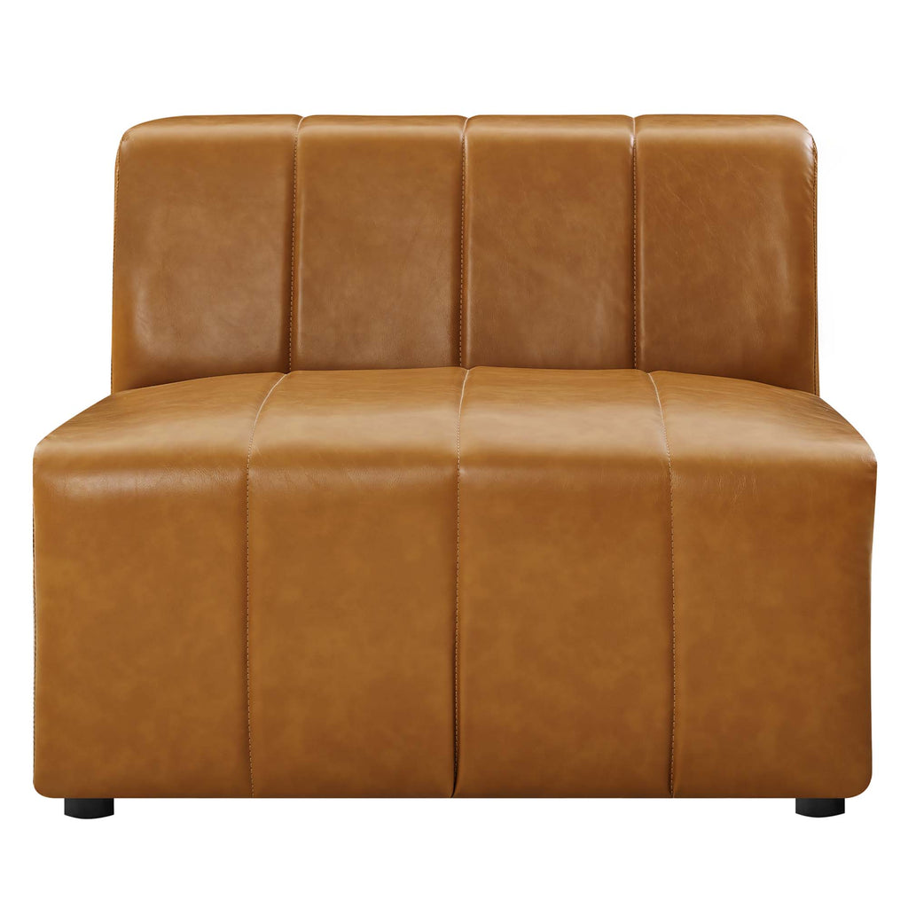 Bartlett Vegan Leather Armless Chair - Tan