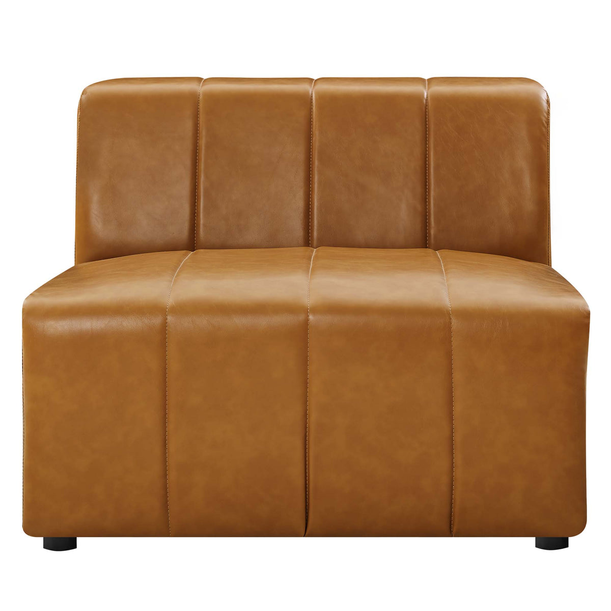 Bartlett Vegan Leather Armless Chair - Tan