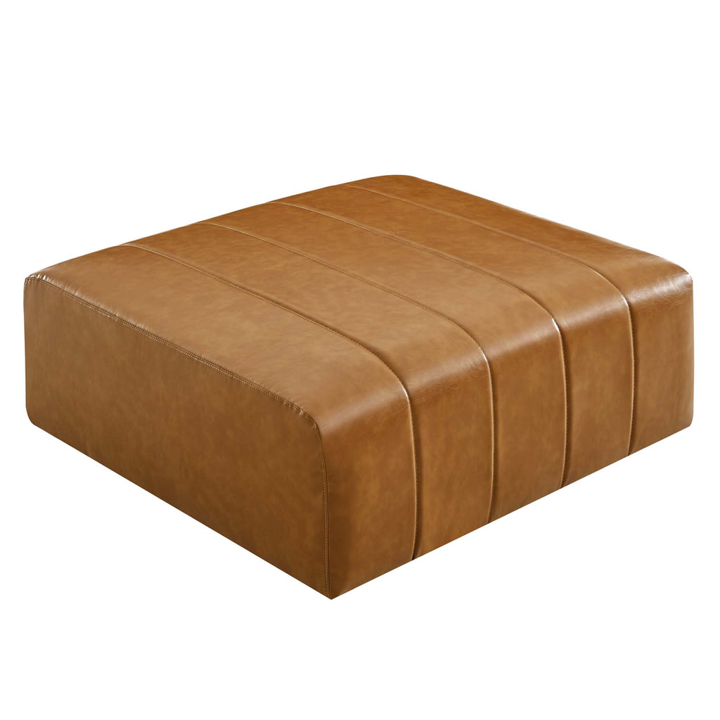 Bartlett Vegan Leather Ottoman - Tan