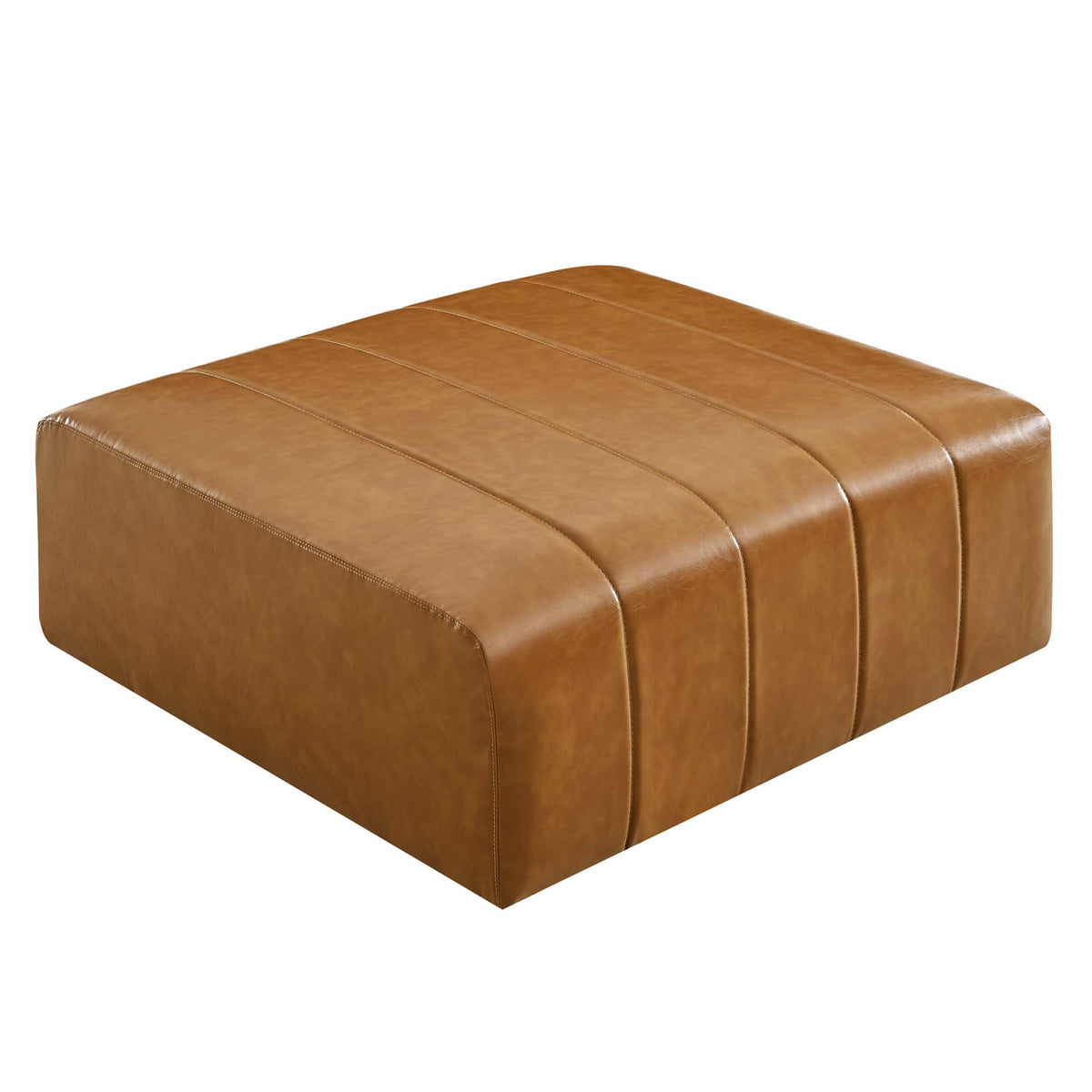 Bartlett Vegan Leather Ottoman - Tan