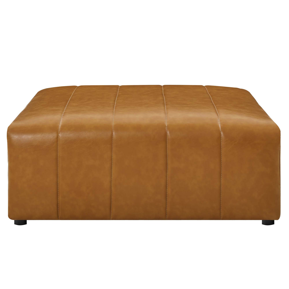 Bartlett Vegan Leather Ottoman - Tan