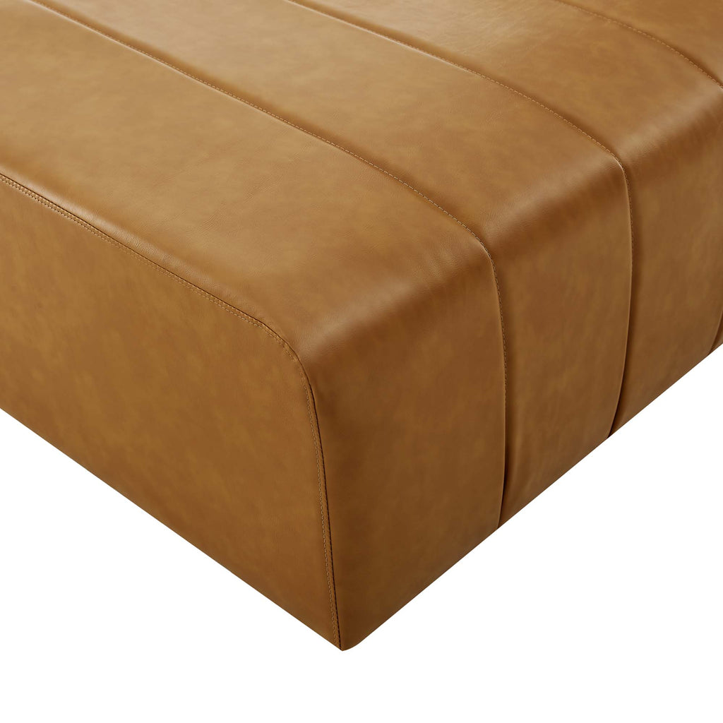 Bartlett Vegan Leather Ottoman - Tan
