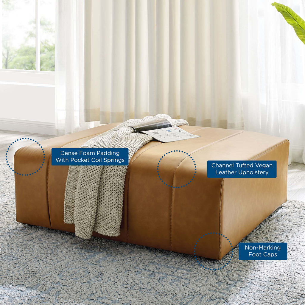 Bartlett Vegan Leather Ottoman - Tan