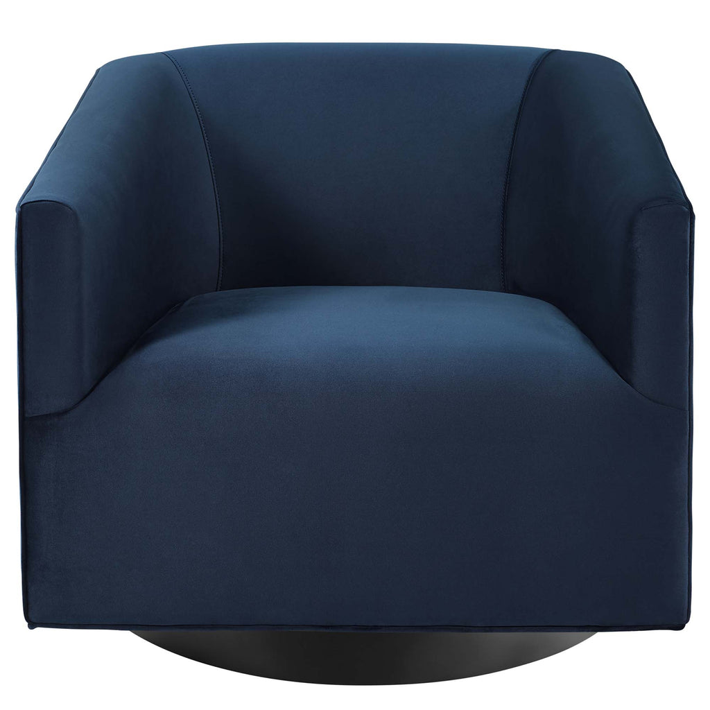 Twist Performance Velvet Swivel Chair Set of 2 - Midnight Blue