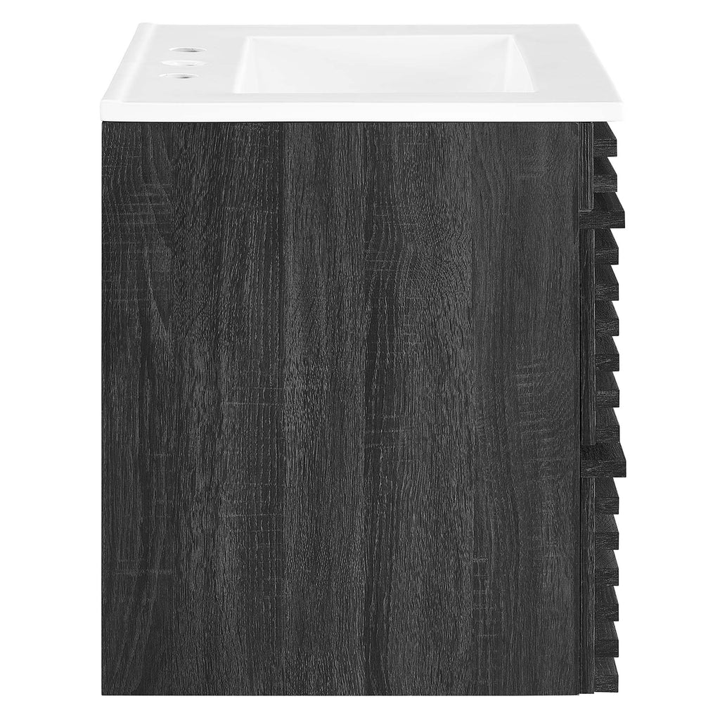 Render 24" Wall-Mount Bathroom Vanity - Charcoal White