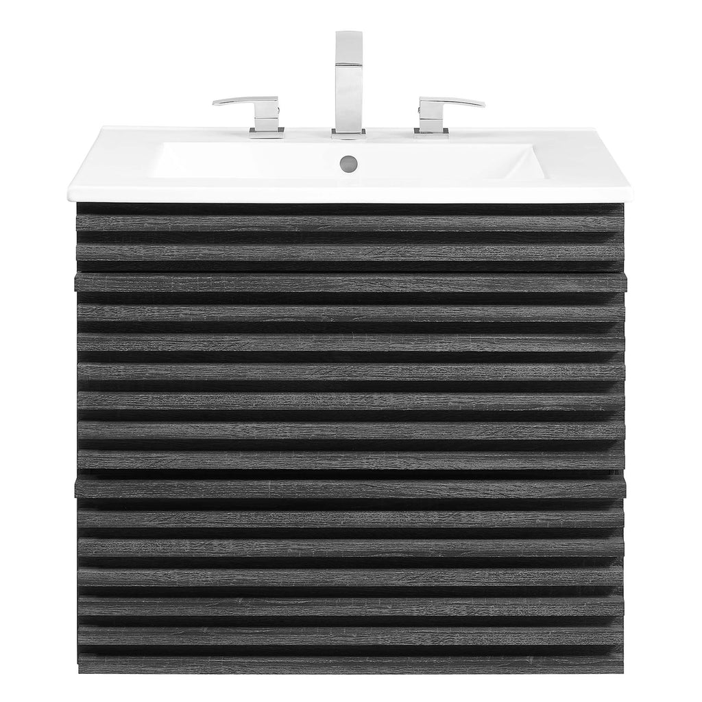 Render 24" Wall-Mount Bathroom Vanity - Charcoal White