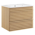Render 24" Wall-Mount Bathroom Vanity - Oak White