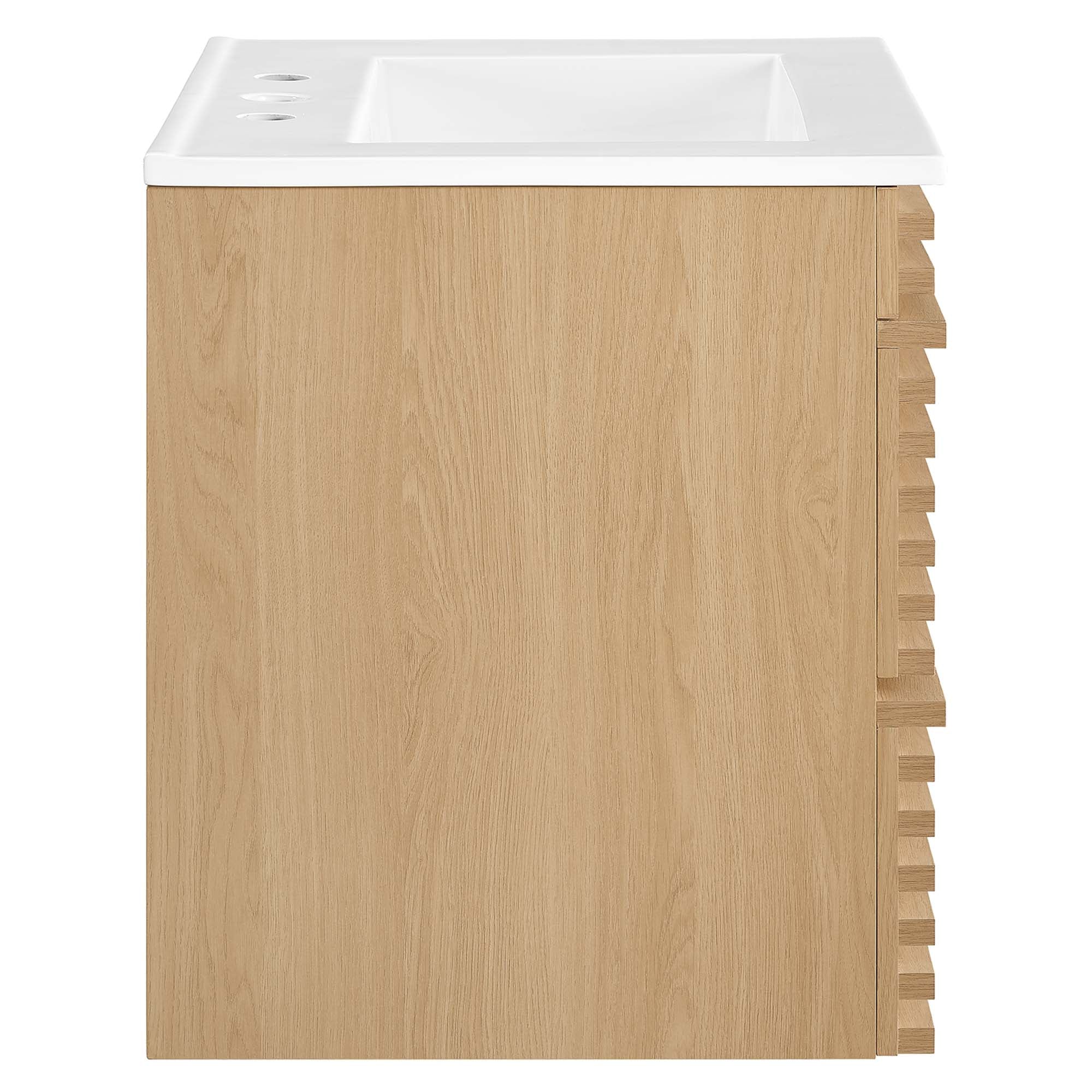 Render 24" Wall-Mount Bathroom Vanity - Oak White