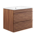 Render 24" Wall-Mount Bathroom Vanity - Walnut White